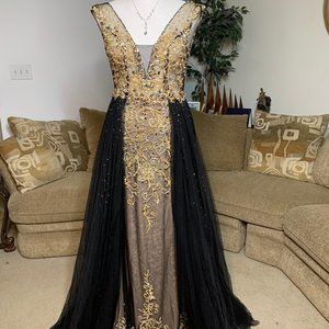 Jovani Black and Gold Formal/Prom Dress